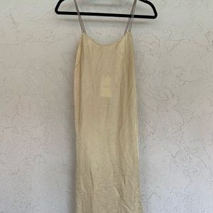100% silk slip dress in cream eggshell